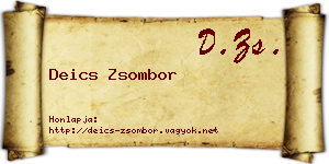 Deics Zsombor névjegykártya